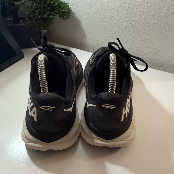 Hoka  Clifton 9 Black and White Athletic Sneakers - Picture 5 of 10